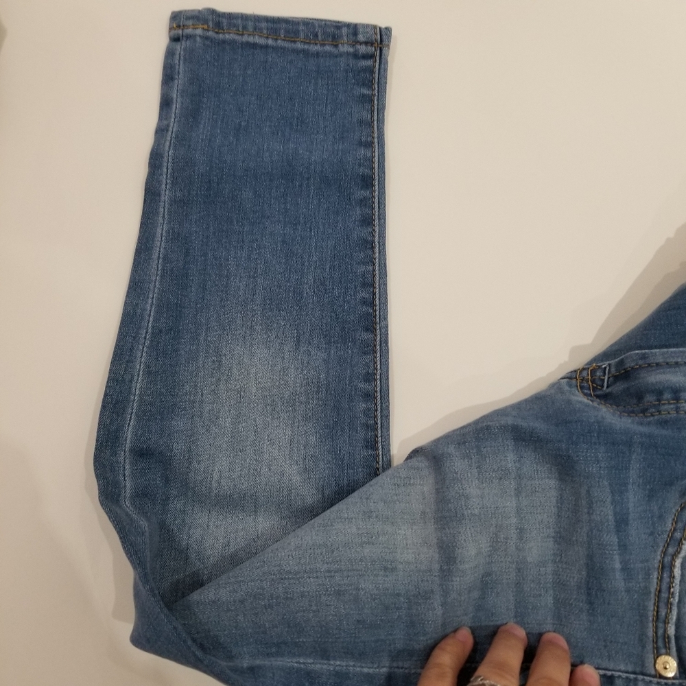 7 For All Mankind Blue Distressed skinny Jeans little girl size 7 (C11) - Picture 5 of 6
